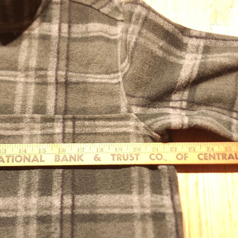 John Wayne Fleece 1/4 Zip Pullover Sweatshirt Jacket Mens Sz Medium Green Plaid - Picture 9 of 9